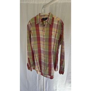 Ralph Lauren Men's Plaid Button Down Shirt Long Sleeve 100 Cotton Size L